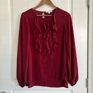 Prabal Gurung Blouse Ruffle Burgundy